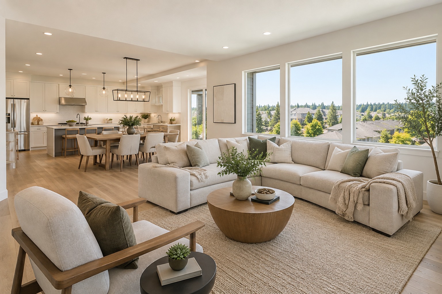 A bright Sacramento-area home interior, illustrative
